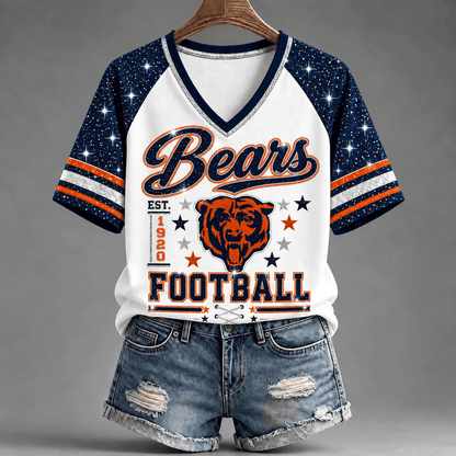 [TOUCHDOWN DEAL] NEW CUSTOMIZED NFL26 CCB THE BEARS BUC-EE'S V-NECK FEMALE SHIRT