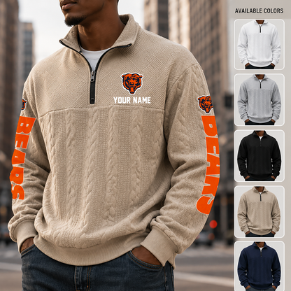[TOUCHDOWN DEAL] NEW CUSTOMIZED NFL26 CCB CHICAGO BEARS MULTICOLOR QUARTER-ZIP SWEATSHIRT