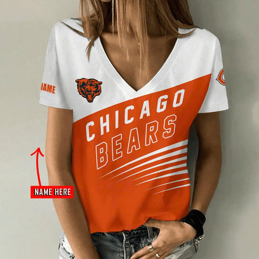 [TOUCHDOWN DEAL] NEW CUSTOMIZED NFL26 CCB CHICAGO BEARS V-NECK FEMALE SHIRT