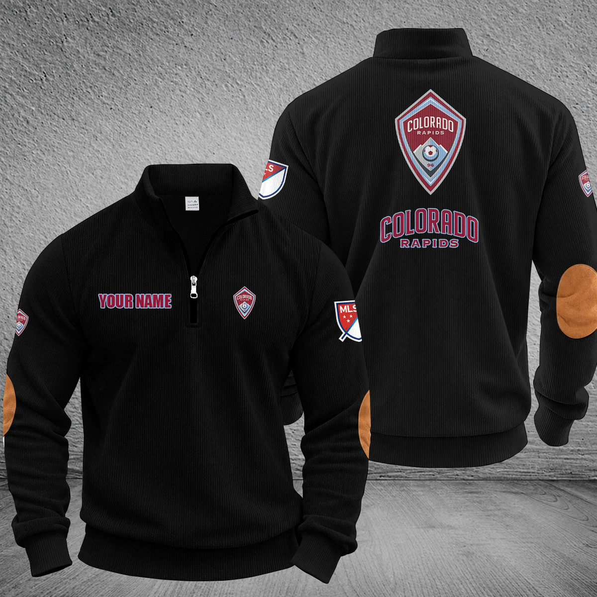[GOAL DEAL] NEW CUSTOMIZED MLS26 CLR COLORADO RAPIDS MULTICOLOR STRIPED QUATER ZIP SWEATSHIRT