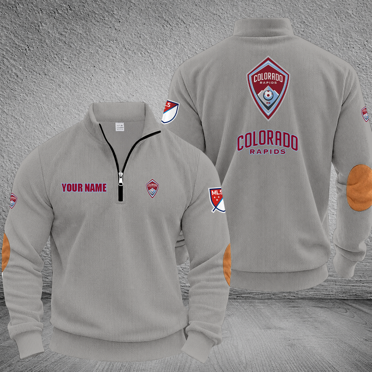 [GOAL DEAL] NEW CUSTOMIZED MLS26 CLR COLORADO RAPIDS MULTICOLOR STRIPED QUATER ZIP SWEATSHIRT