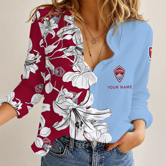 [GOAL DEAL] NEW CUSTOMIZED MLS26 CLR COLORADO RAPIDS WOMEN CASUAL SHIRT