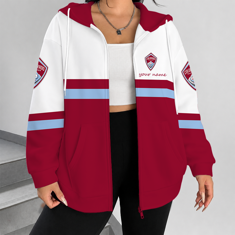 [GOAL DEAL] NEW CUSTOMIZED MLS26 CLR COLORADO RAPIDS ZIP HOODIE