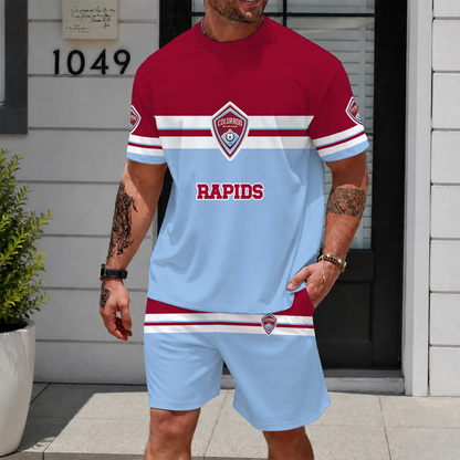 [GOAL DEAL] NEW CUSTOMIZED MLS26 CLR COLORADO RAPIDS UNISEX T-SHIRT & SHORTS SET