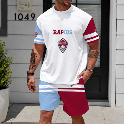 [GOAL DEAL] NEW CUSTOMIZED MLS26 CLR COLORADO RAPIDS UNISEX T-SHIRT & SHORTS SET