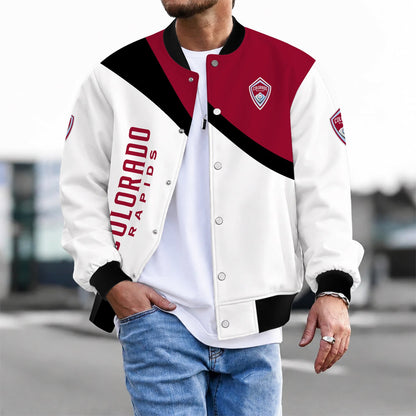 [GOAL DEAL] NEW CUSTOMIZED MLS26 CLR COLORADO RAPIDS BASEBALL JACKET & SATIN VARSITY JACKET