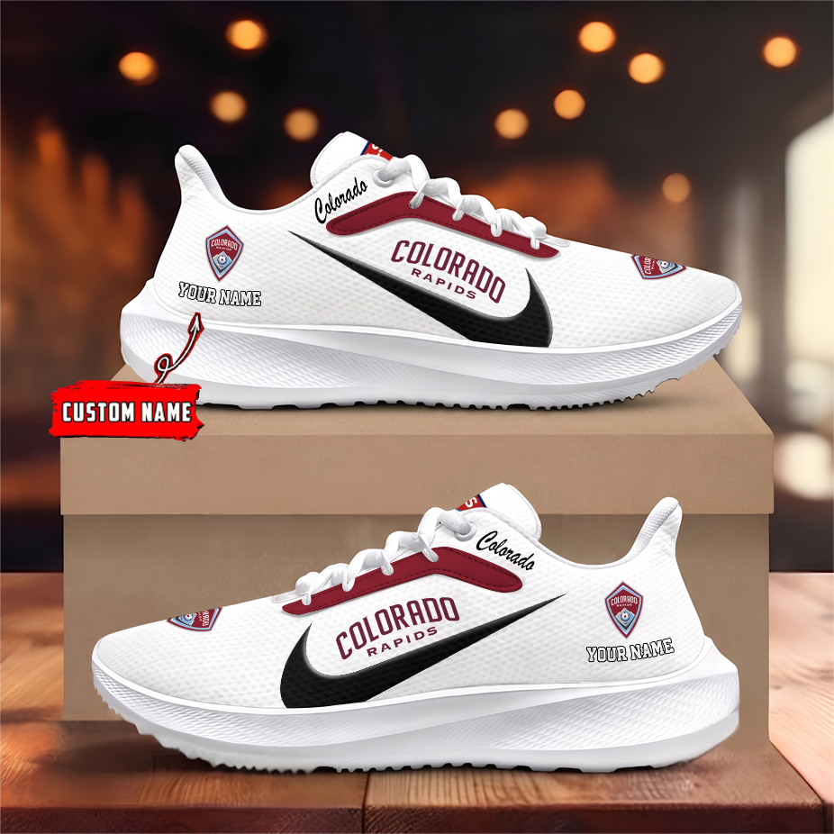 [GOAL DEAL] NEW CUSTOMIZED MLS26 CLR COLORADO RAPIDS ROAD RUNNING SHOES
