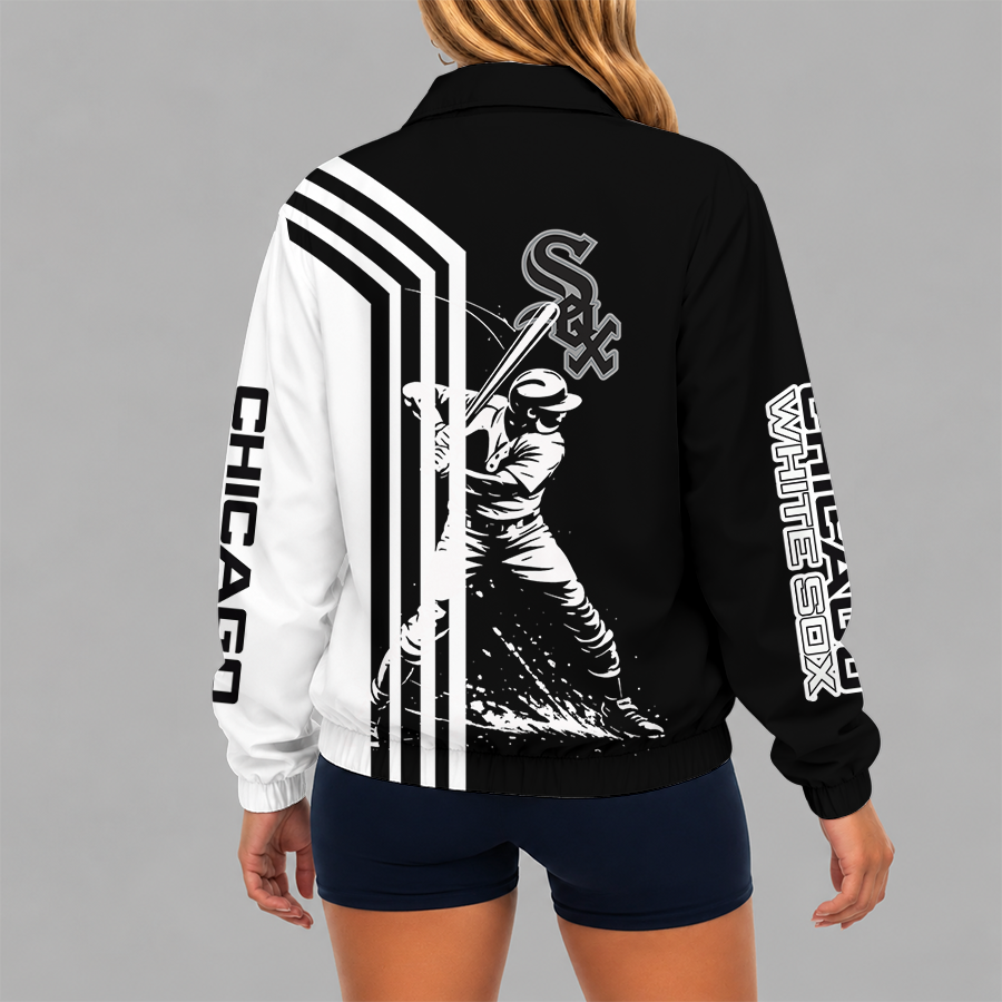 [HOMERUN DEAL] NEW CUSTOMIZED MLB26 CWS CHICAGO WHITE SOX V-NECK ZIPPER SWEATSHIRT JACKET