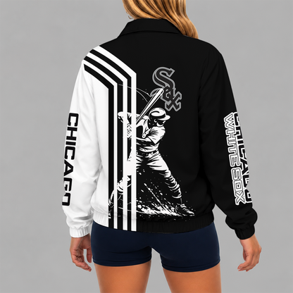 [HOMERUN DEAL] NEW CUSTOMIZED MLB26 CWS CHICAGO WHITE SOX V-NECK ZIPPER SWEATSHIRT JACKET