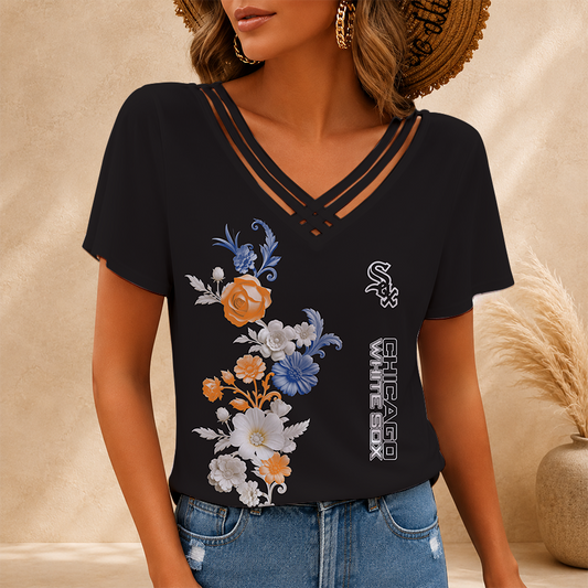 [HOMERUN DEAL] NEW CUSTOMIZED MLB26 CWS CHICAGO WHITE SOX V-NECK SHIRT