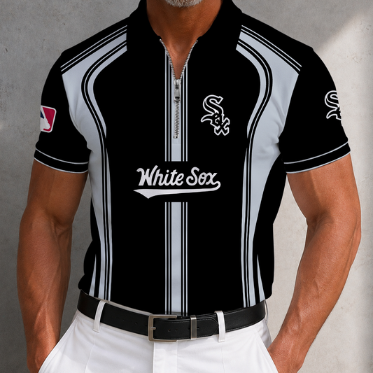 [HOMERUN DEAL] NEW CUSTOMIZED MLB26 CWS CHICAGO WHITE SOX ZIP POLO SHIRT