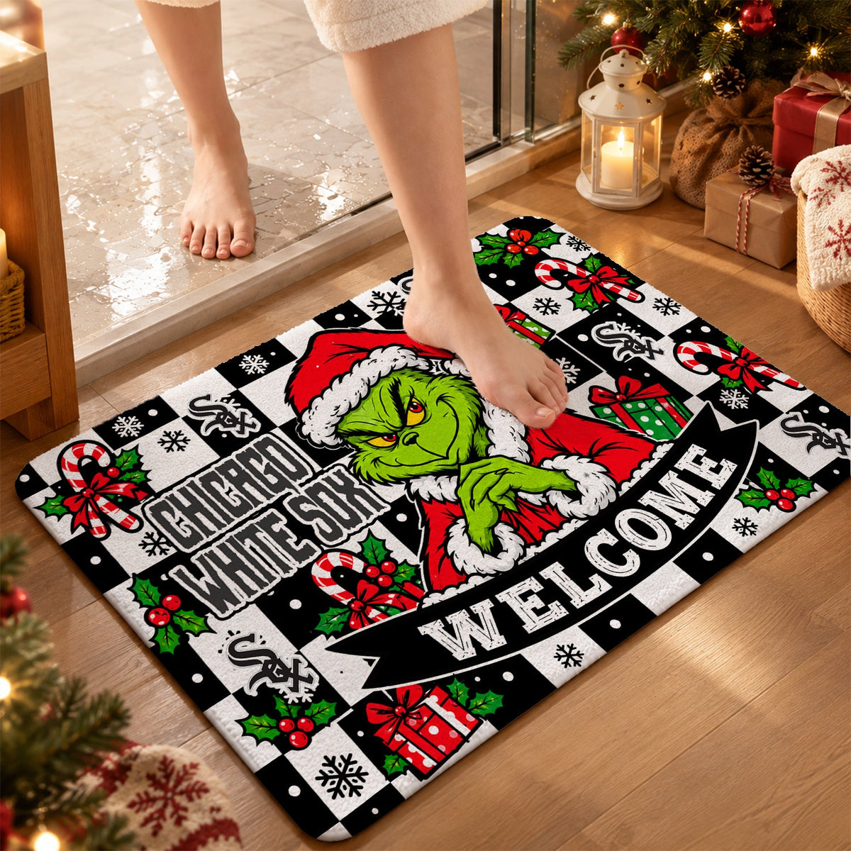 [HOMERUN DEAL] NEW CUSTOMIZED MLB26 CWS THE WHITE SOX FLOOR MAT & DOOR MAT