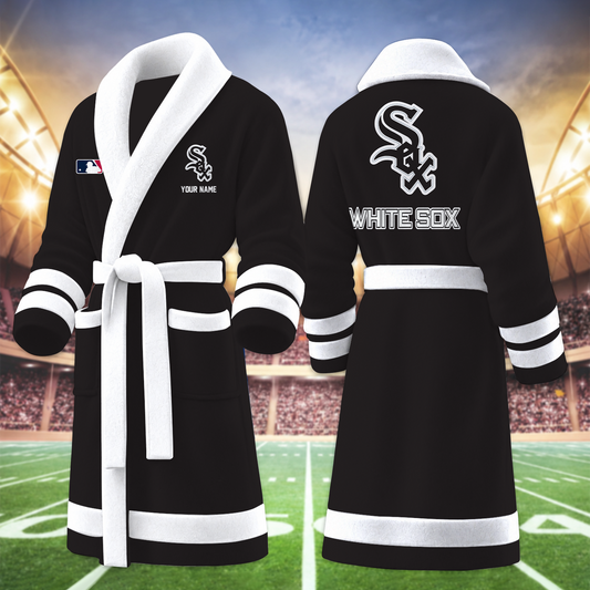 [HOMERUN DEAL] NEW CUSTOMIZED MLB26 CWS CHICAGO WHITE SOX MULTICOLOR FLEECE BATHROBE