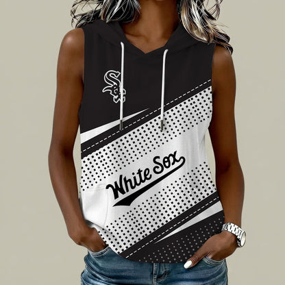 [HOMERUN DEAL] NEW CUSTOMIZED MLB26 CWS CHICAGO KHAKI SOX WOMEN'S SLEEVELESS HOODED POCKET TANK TOP