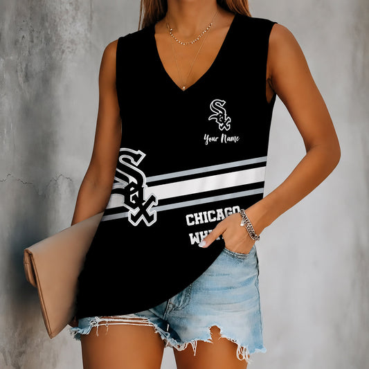 [HOMERUN DEAL] NEW CUSTOMIZED MLB26 CWS CHICAGO KHAKI SOX WOMEN'S V-NECK TANK TOP
