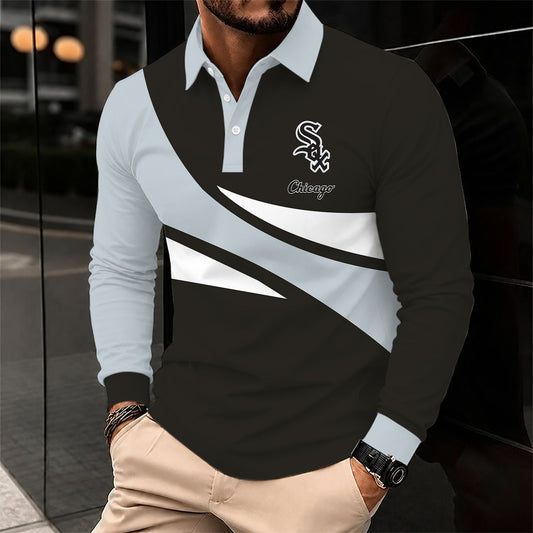 [HOMERUN DEAL] NEW CUSTOMIZED MLB26 CWS CHICAGO WHITE SOX MEN'S LONG SLEEVE POLO