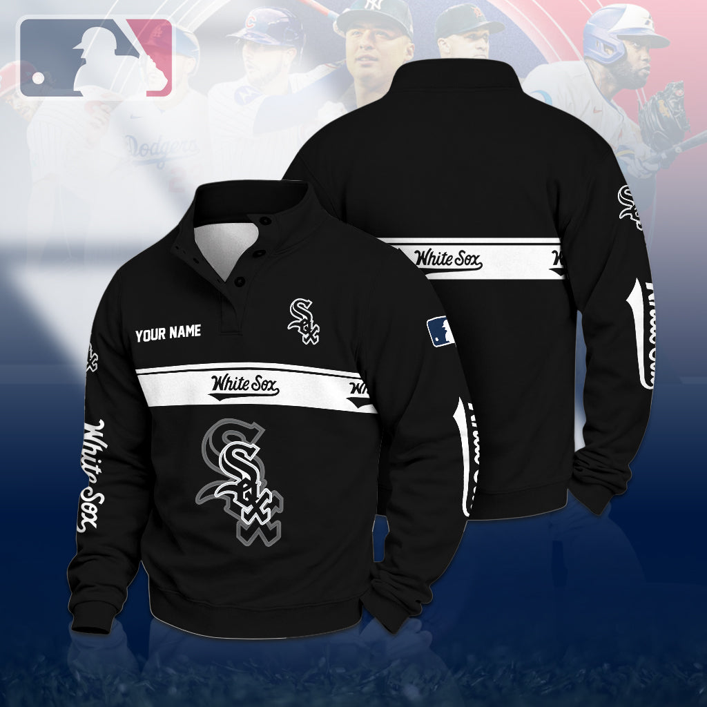 [HOMERUN DEAL] NEW CUSTOMIZED MLB26 CWS CHICAGO WHITE SOX QUARTER-BUTTON SWEATSHIRT