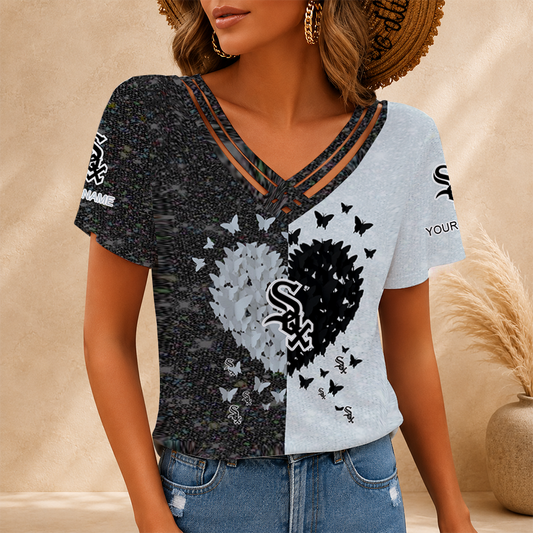 [HOMERUN DEAL] NEW CUSTOMIZED MLB26 CWS CHICAGO WHITE SOX V-NECK SHIRT
