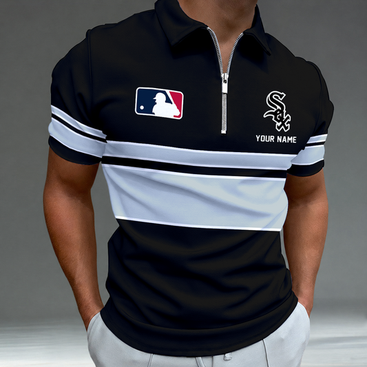 [HOMERUN DEAL] NEW CUSTOMIZED MLB26 CWS CHICAGO WHITE SOX ZIP POLO SHIRT
