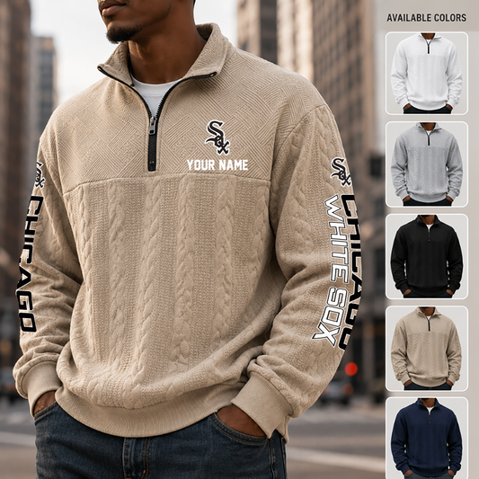 [HOMERUN DEAL] NEW CUSTOMIZED MLB26 CWS CHICAGO WHITE SOX MULTICOLOR QUARTER-ZIP SWEATSHIRT