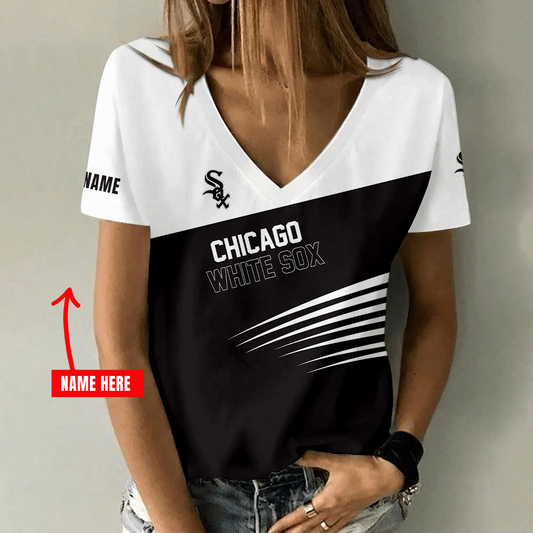 [HOMERUN DEAL] NEW CUSTOMIZED MLB26 CWS CHICAGO WHITE SOX V-NECK FEMALE SHIRT