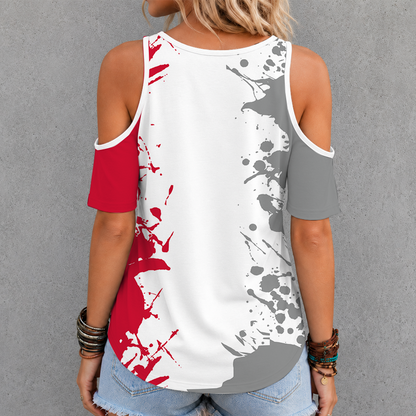 [SLAM DUNK DEAL] NEW CUSTOMIZED NCAA MAM26 HOC HOUSTON COUGARS CRISS CROSS V-NECK TOP