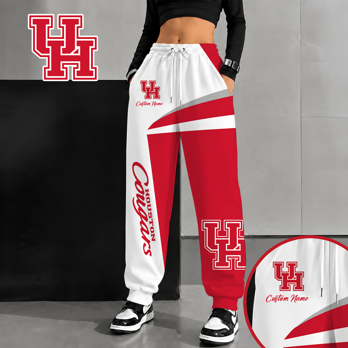 [SLAM DUNK DEAL] NEW CUSTOMIZED NCAA MAM26 HOC HOUSTON COUGARS SWEATPANTS