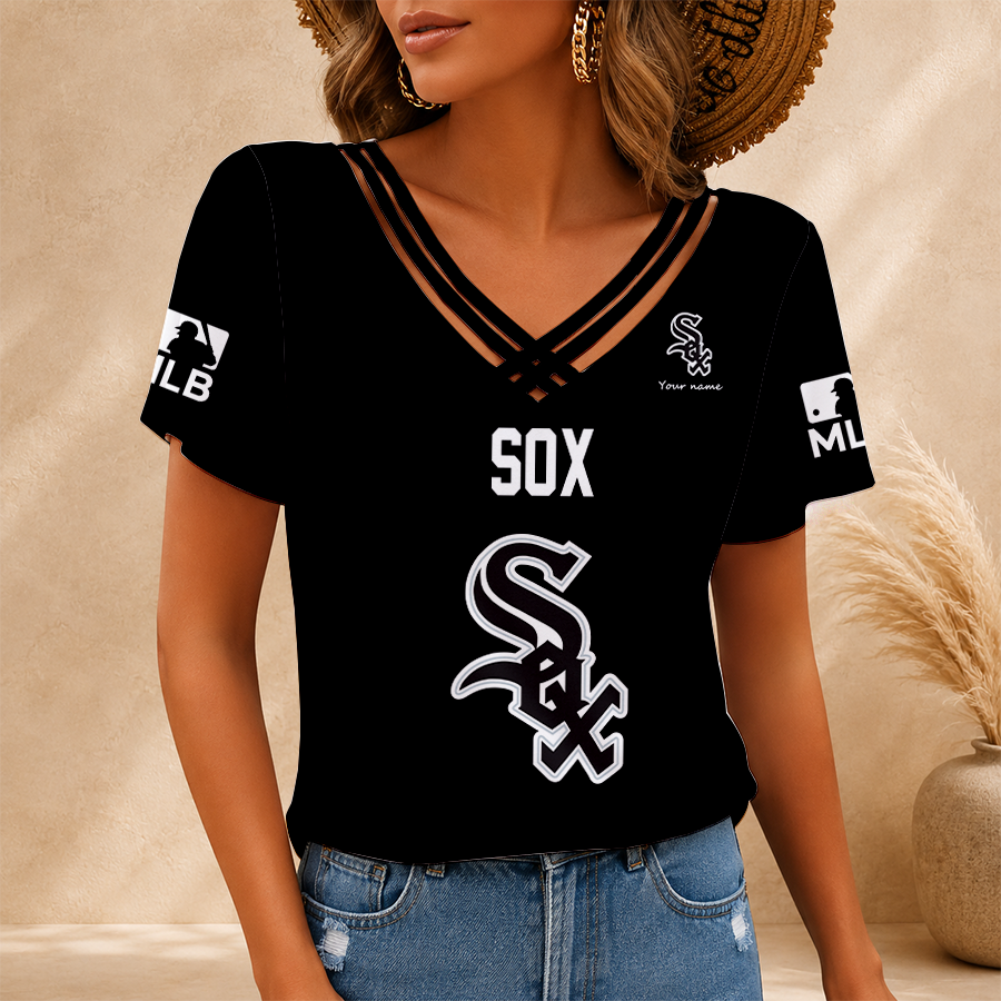 [HOMERUN DEAL] NEW CUSTOMIZED MLB26 CWS CHICAGO WHITE SOX V-NECK SHIRT