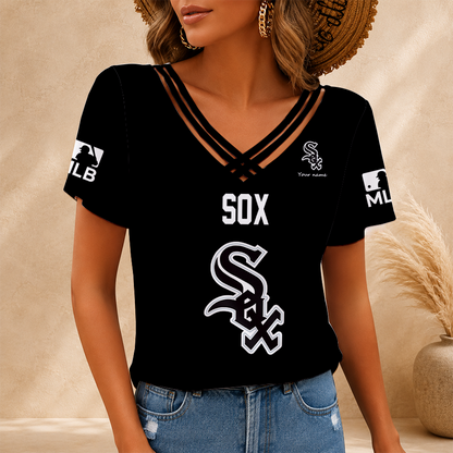 [HOMERUN DEAL] NEW CUSTOMIZED MLB26 CWS CHICAGO WHITE SOX V-NECK SHIRT