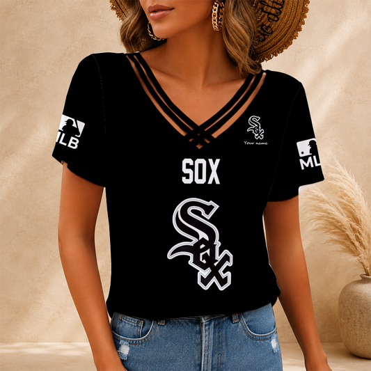[HOMERUN DEAL] NEW CUSTOMIZED MLB26 CWS CHICAGO WHITE SOX V-NECK SHIRT