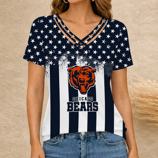 [TOUCHDOWN DEAL] NEW CUSTOMIZED NFL26 CCB CHICAGO BEARS V-NECK SHIRT