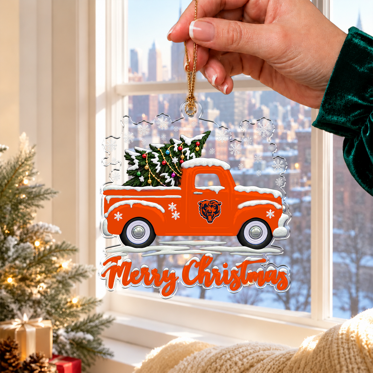 [TOUCHDOWN DEAL] NEW CUSTOMIZED NFL26 CCB CHICAGO BEARS CHRISTMAS ACRYLIC ORNAMENT