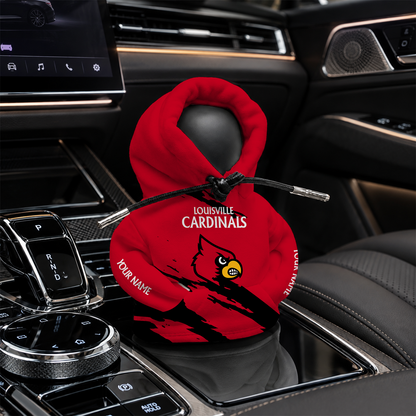 [HOMERUN DEAL] NEW CUSTOMIZED NCAA CWS26 ULC LOUISVILLE CARDINALS AUTOMOTIVE HOODIE SHIFT KNOB COVER