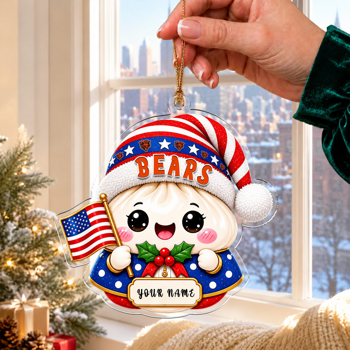 [TOUCHDOWN DEAL] NEW CUSTOMIZED NFL26 CCB CHICAGO BEARS CHRISTMAS ACRYLIC ORNAMENT