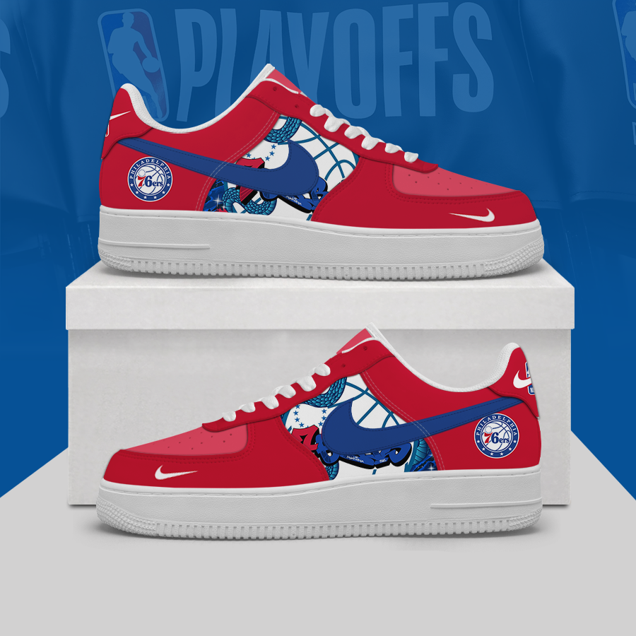 [SLAM DUNK DEAL] NEW CUSTOMIZED NBA26 P76 PHILADELPHIA 76ERS AF1 SHOES