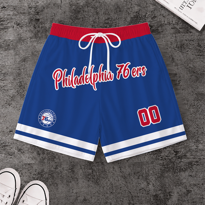 [HOT DEAL] NEW CUSTOMIZED NBA26 P76 PHILADELPHIA 76ERS SHORT PANTS