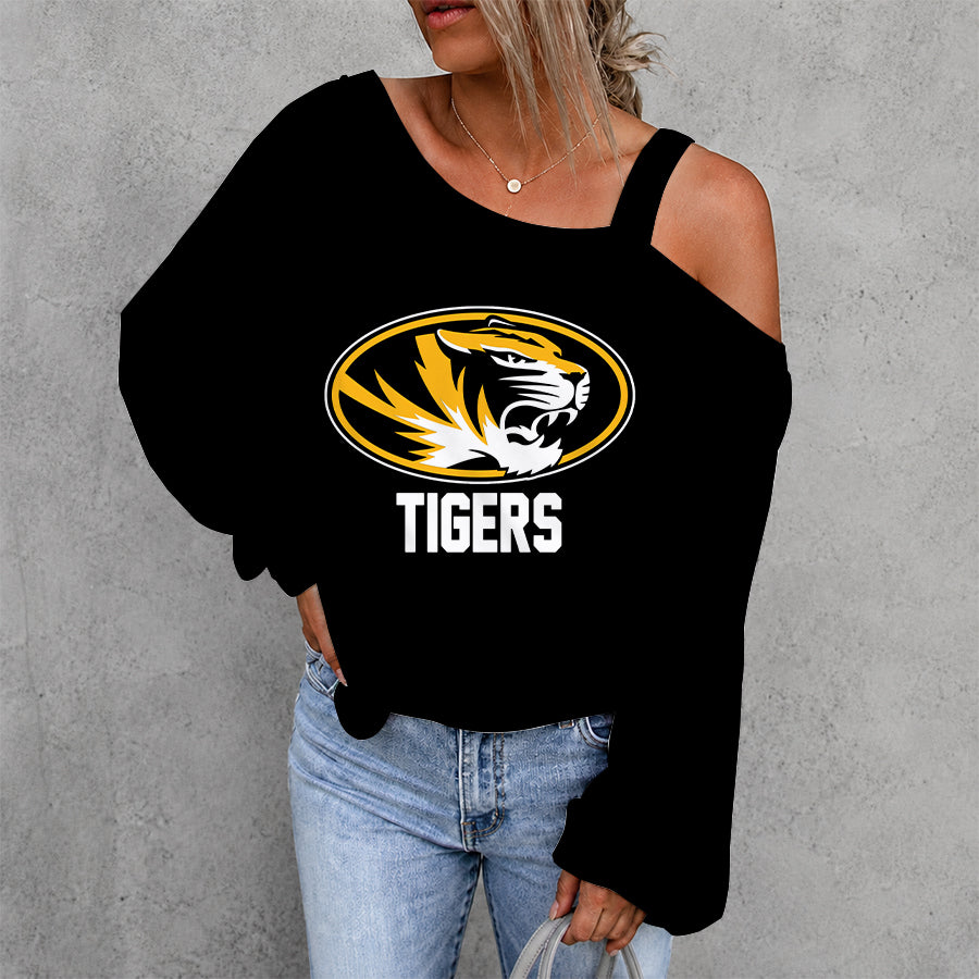 [TOUCHDOWN DEAL] NEW CUSTOMIZED NCAA FBS26 MST MISSOURI TIGERS WOMEN'S OFF-SHOULDER LONG SLEEVE SHIRT