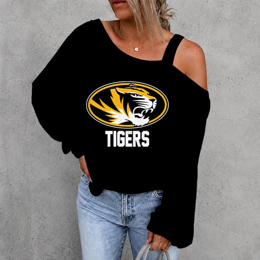 [TOUCHDOWN DEAL] NEW CUSTOMIZED NCAA FBS26 MST MISSOURI TIGERS WOMEN'S OFF-SHOULDER LONG SLEEVE SHIRT