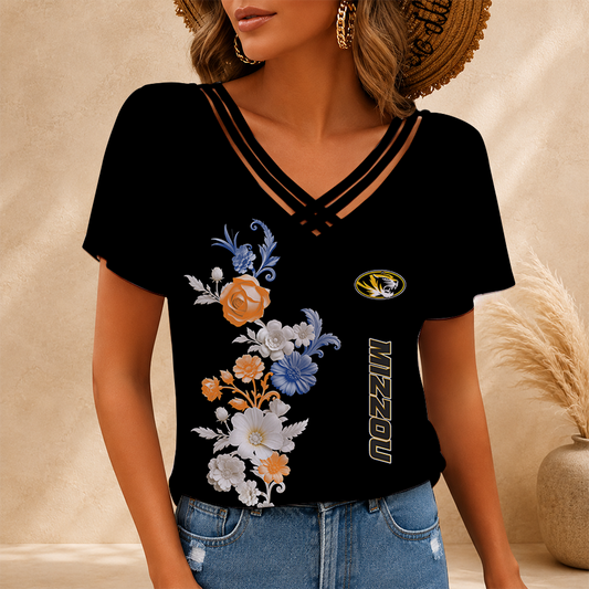 [TOUCHDOWN DEAL] NEW CUSTOMIZED NCAA FBS26 MST MISSOURI TIGERS V-NECK SHIRT