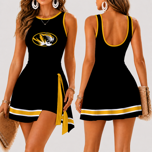 [TOUCHDOWN DEAL] NEW CUSTOMIZED NCAA FBS26 MST MISSOURI TIGERS WOMEN'S SUMMER SKORT DRESS