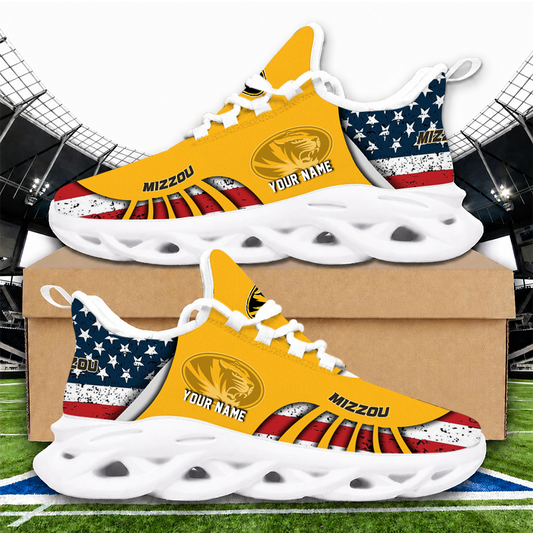 [TOUCHDOWN DEAL]NEW CUSTOMIZED NCAA FBS26 MST MISSOURI TIGERS CLUNKY SNEAKERS