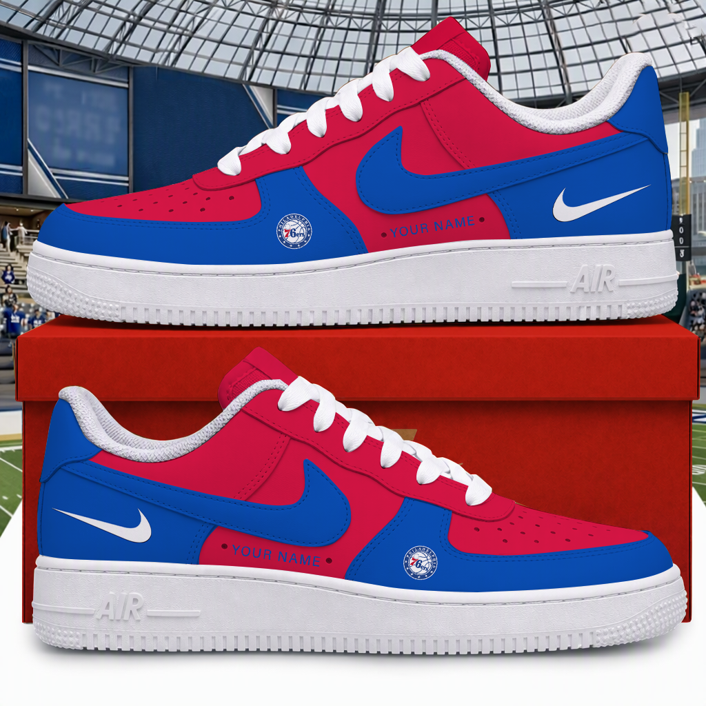 [SLAM DUNK DEAL] NEW CUSTOMIZED NBA26 P76 PHILADELPHIA 76ERS AF1 SHOES