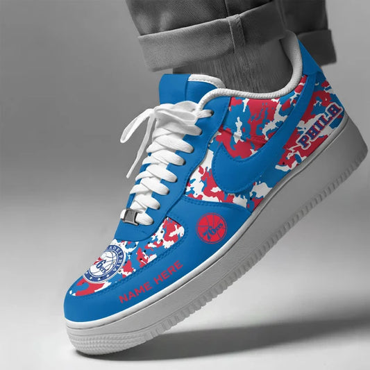[SLAM DUNK DEAL] NEW CUSTOMIZED NBA26 P76 PHILADELPHIA 76ERS AF1 SHOES