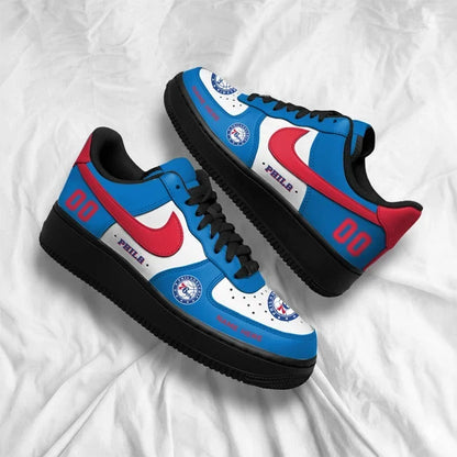 [SLAM DUNK DEAL] NEW CUSTOMIZED NBA26 P76 PHILADELPHIA 76ERS AF1 SHOES