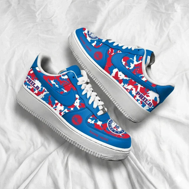 [SLAM DUNK DEAL] NEW CUSTOMIZED NBA26 P76 PHILADELPHIA 76ERS AF1 SHOES