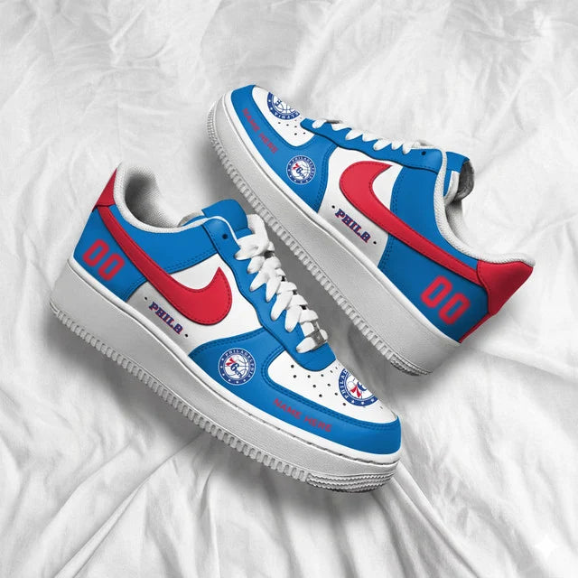 [SLAM DUNK DEAL] NEW CUSTOMIZED NBA26 P76 PHILADELPHIA 76ERS AF1 SHOES