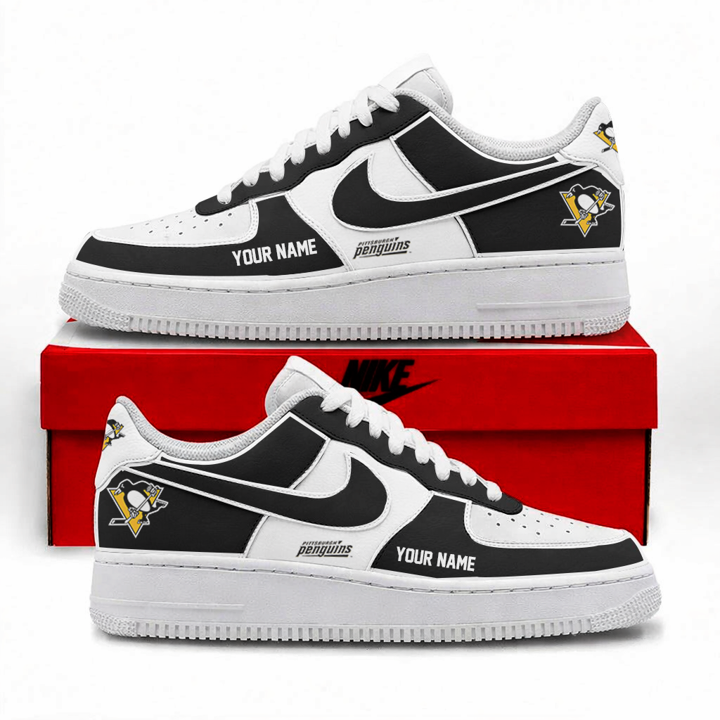 [PUCK DROP DEAL]NEW CUSTOMIZED NHL26 PBP PITTSBURGH PENGUINS AF1 SHOES