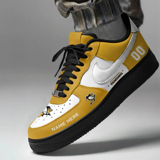 [PUCK DROP DEAL] NEW CUSTOMIZED NHL26 PBP PITTSBURGH PENGUINS AF1 SHOES