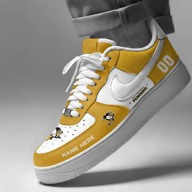 [PUCK DROP DEAL] NEW CUSTOMIZED NHL26 PBP PITTSBURGH PENGUINS AF1 SHOES