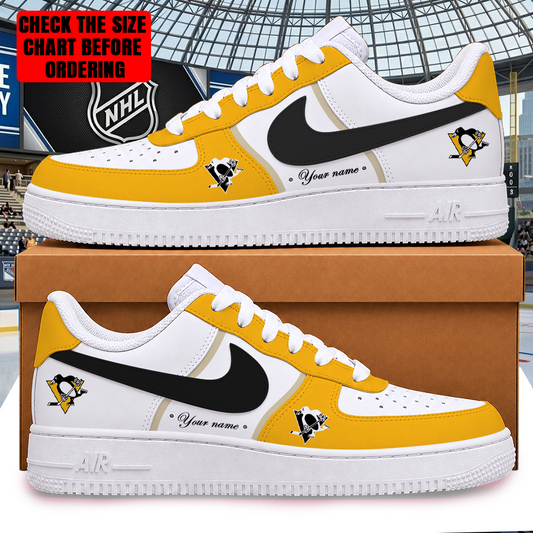 [PUCK DROP DEAL] NEW CUSTOMIZED NHL26 PBP PITTSBURGH PENGUINS AF1 SHOES